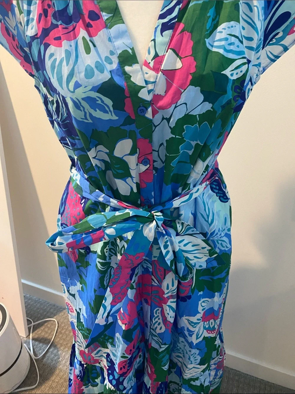 Sugarlips Blue, Pink and Green Floral Dress - Picture 3 of 4